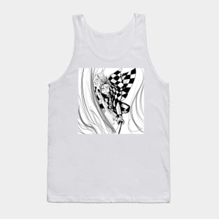 tanjiro kamado in line art flame breathing attack in demon slayer Tank Top